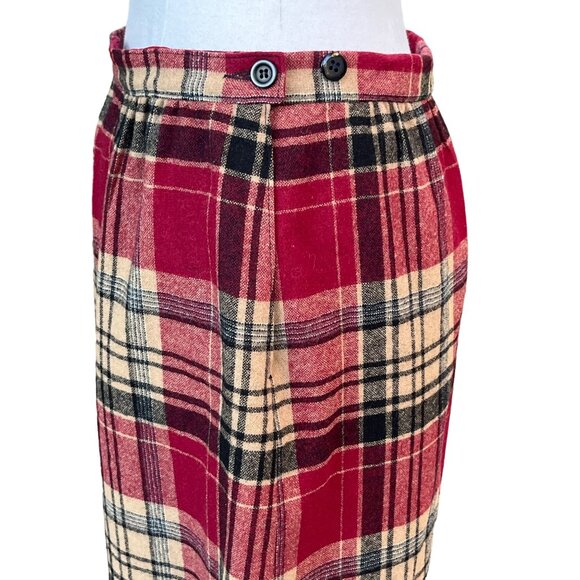 Pendleton Vtg Womens Wool Plaid‎ Midi POCKETS - READ Size 12 - Picture 2 of 8